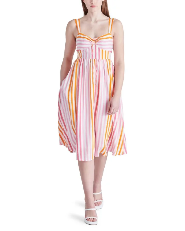 Deyvani Dress In Pink Stripe | Pink Stripe