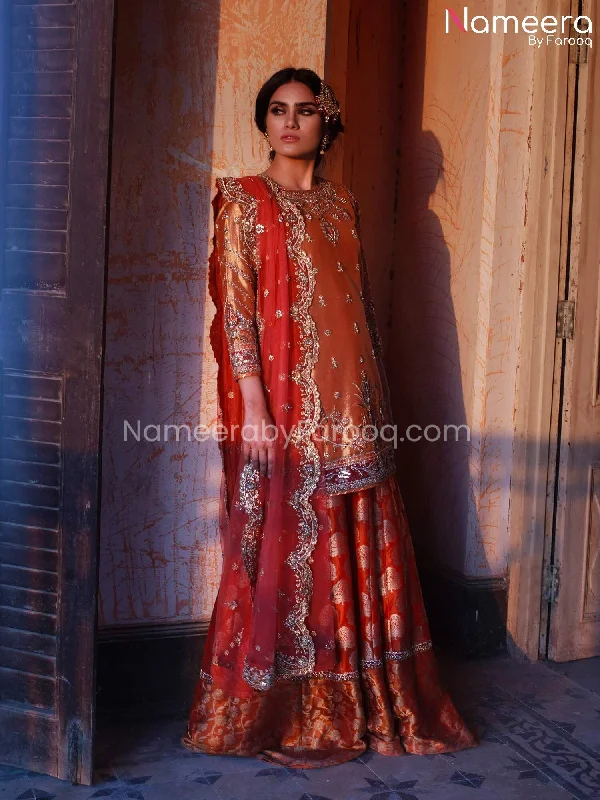 Bridal Dress in Old Fashion Lehenga Shirt Design #BS192
