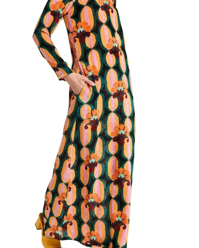 Long Sleeve Swing Dress In Multi | Multi