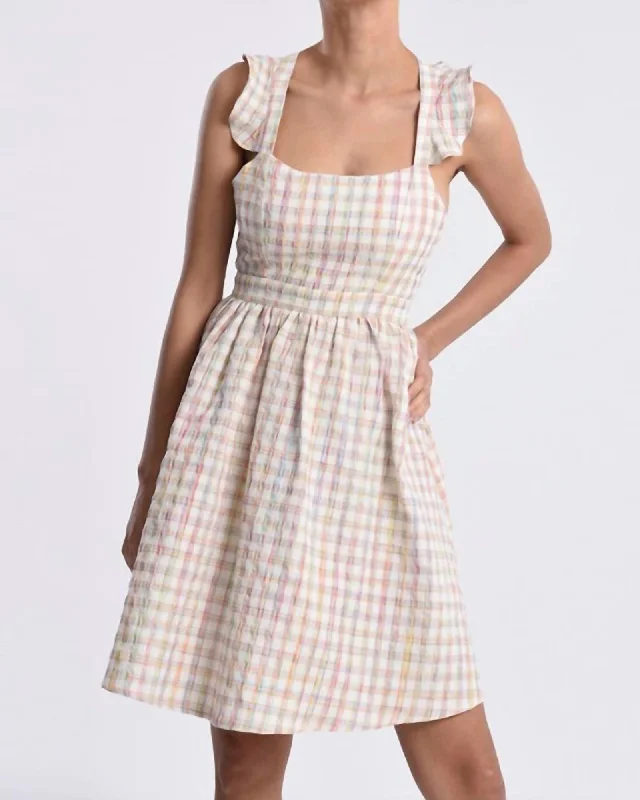 Check Mate Dress In Beige | Beige