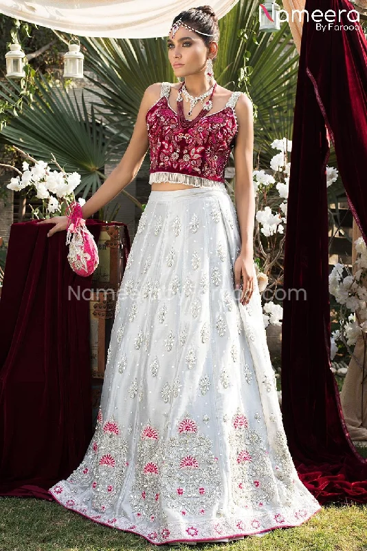 Tissue Lehenga with Velvet Choli Dress for Bride #BS179