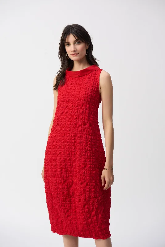 Joseph Ribkoff Textured Woven Sleeveless Cocoon Dress - 241204