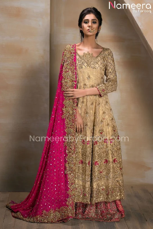 Pakistani Gharara Frock Traditional Bridal Dress #BS493