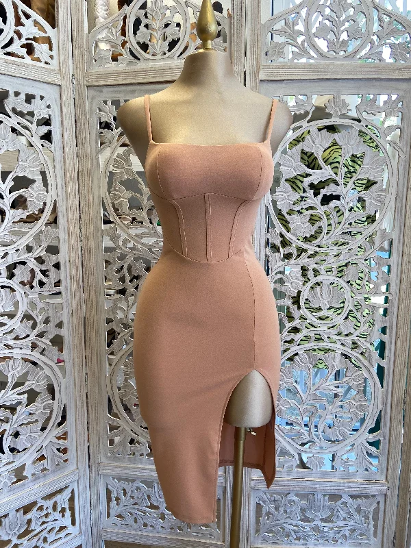 Slit Corset Style Dress