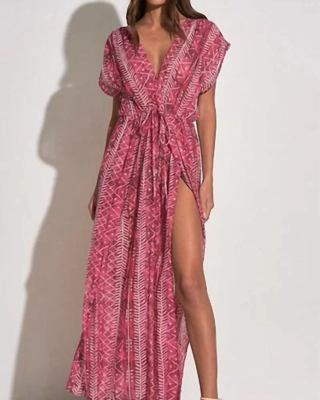Lenni Maxi Cover Up Dress In Red | Red