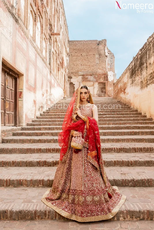 Lehenga Choli Dress for Wedding in Red Color #BB287