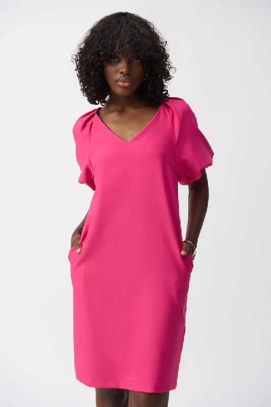 Joseph Ribkoff Lux Twill Puff Sleeve Dress - 251045