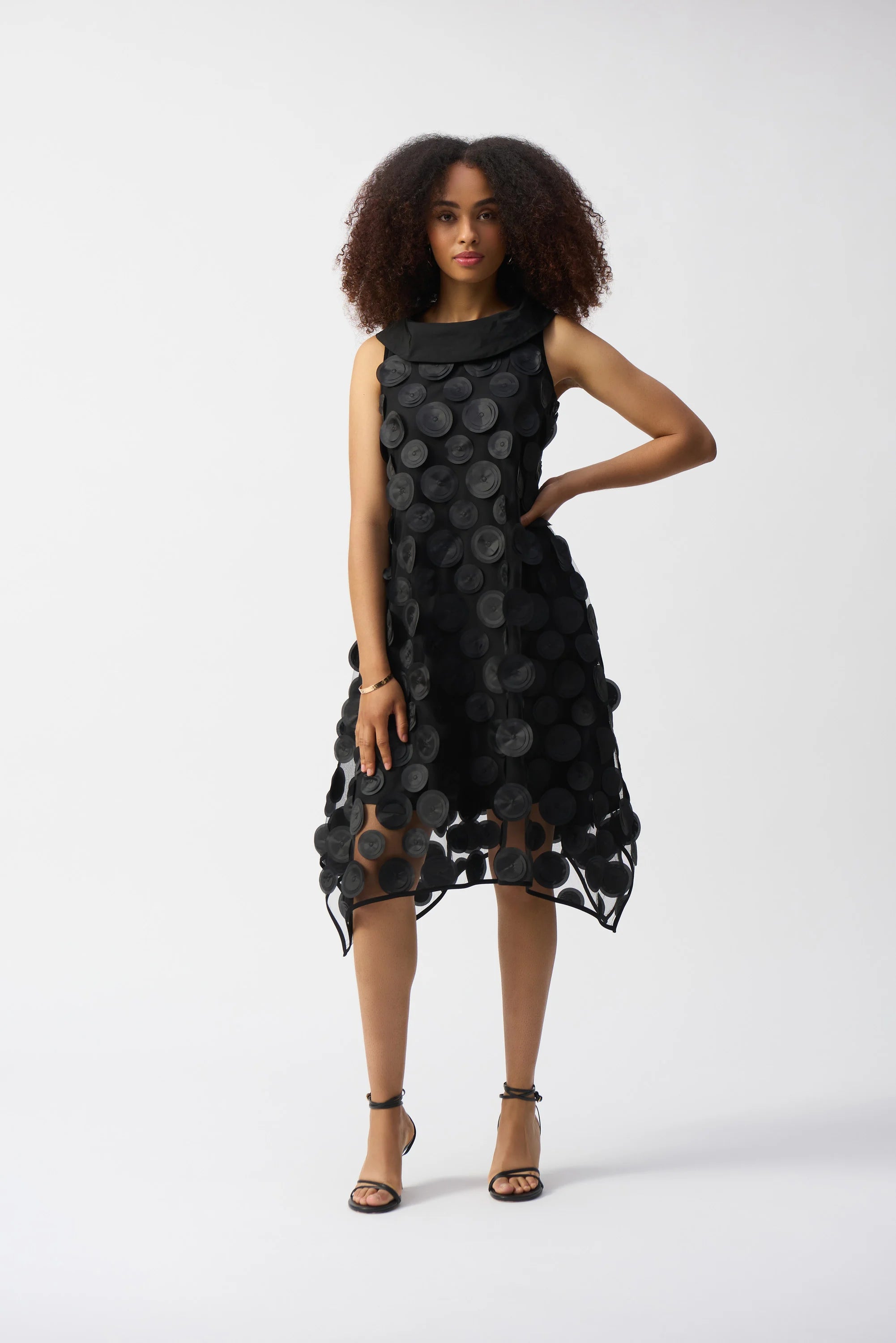 Joseph Ribkoff 3D Dot Sleeveless Trapeze Dress - 251626