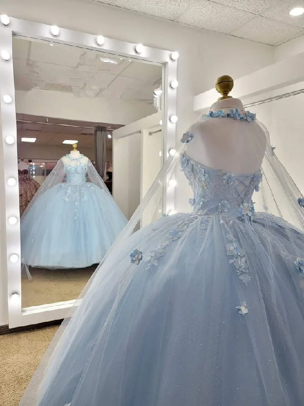 Blue Quinceanera Dresses Long Sweet 15 Princess Dress Girl Prom 16 Ball Gown       S6529