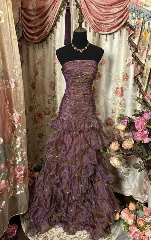Long Strapless Princess Dress Girl Prom Gown        S6536