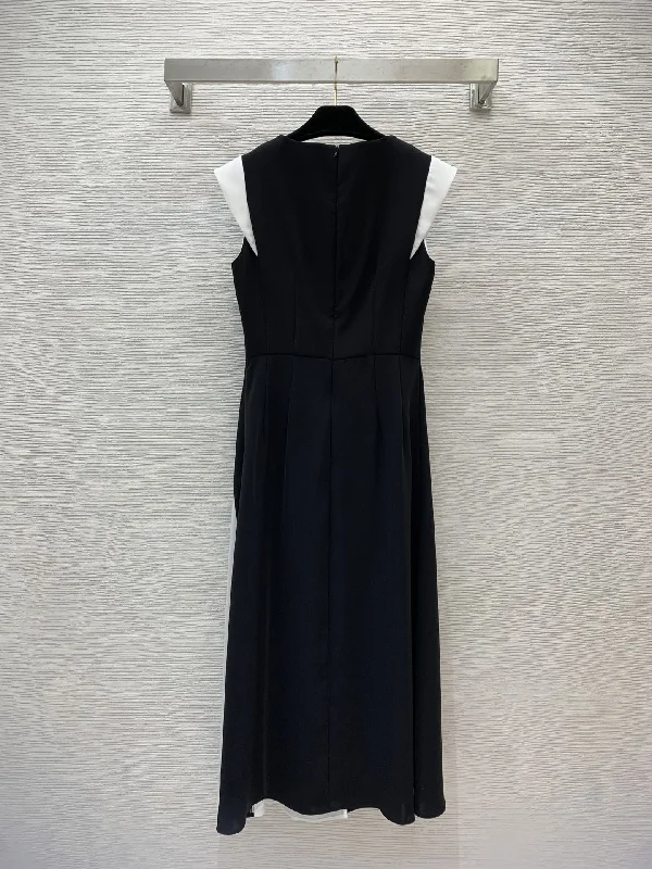 Getadme-Summer New Sleeveless V-neck Ankle-length Zipper Dress
