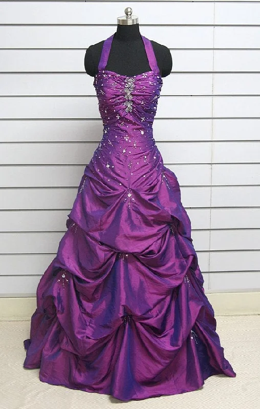 Vintage Purple Long Prom Dresses Birthday Outfits       S6545
