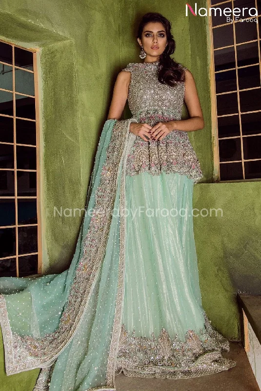 Pakistani Peplum Lehenga Bridal Dress Online #BS497