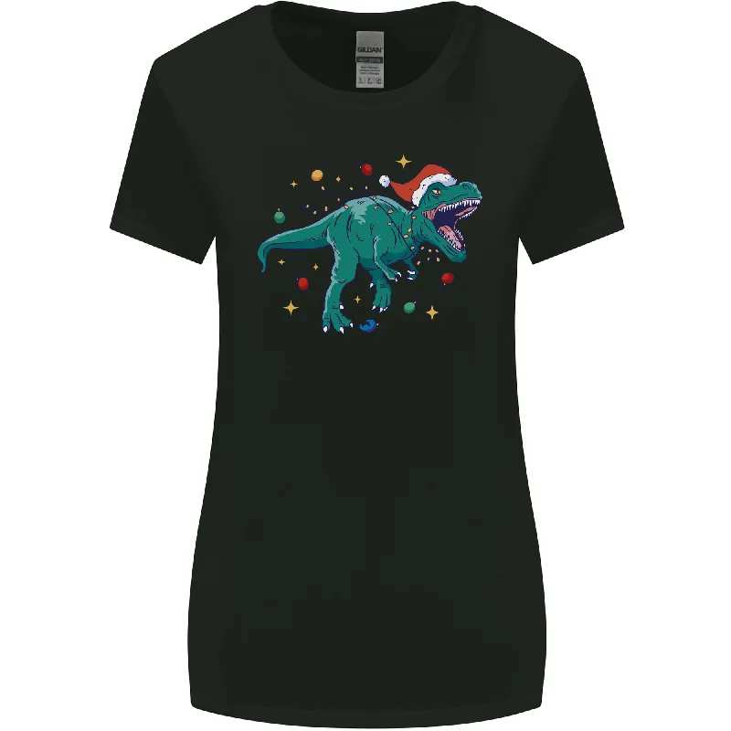Angry Christmas T-Rex Xmas Dinosaur Womens Wider Cut T-Shirt Jersey Fabric Tulle Fabric Batik Fabric Angry Christmas T-Rex Xmas Dinosaur Womens Wider Cut T-Shirt Jersey Fabric Tulle Fabric Batik Fabric