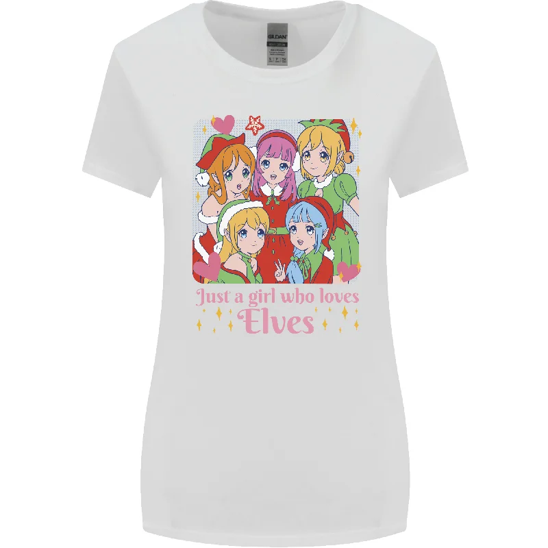 Anime A Girl Who Loves Elves Christmas Xmas Womens Wider Cut T-Shirt Jersey Fabric Tulle Fabric Batik Fabric Anime A Girl Who Loves Elves Christmas Xmas Womens Wider Cut T-Shirt Jersey Fabric Tulle Fabric Batik Fabric