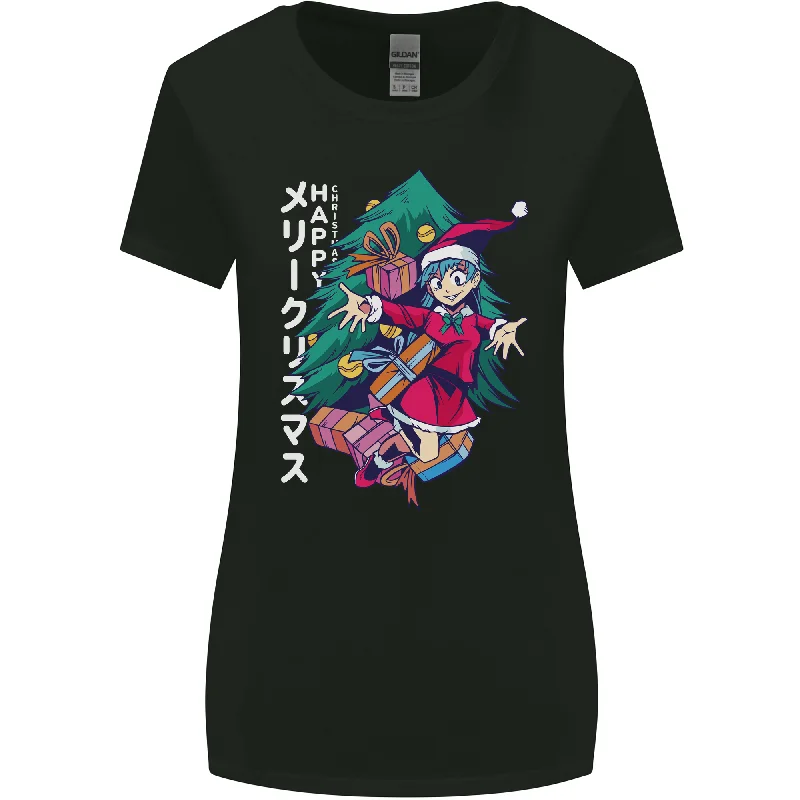 Anime Elf Christmas Tree Xmas Womens Wider Cut T-Shirt Oversized T-Shirt Spandex breathable Anime Elf Christmas Tree Xmas Womens Wider Cut T-Shirt Oversized T-Shirt Spandex breathable