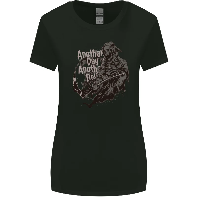 Another Day Another Dollar Grim Reaper Womens Wider Cut T-Shirt Spandex Blend Rayon Blend Denim Blend Another Day Another Dollar Grim Reaper Womens Wider Cut T-Shirt Spandex Blend Rayon Blend Denim Blend