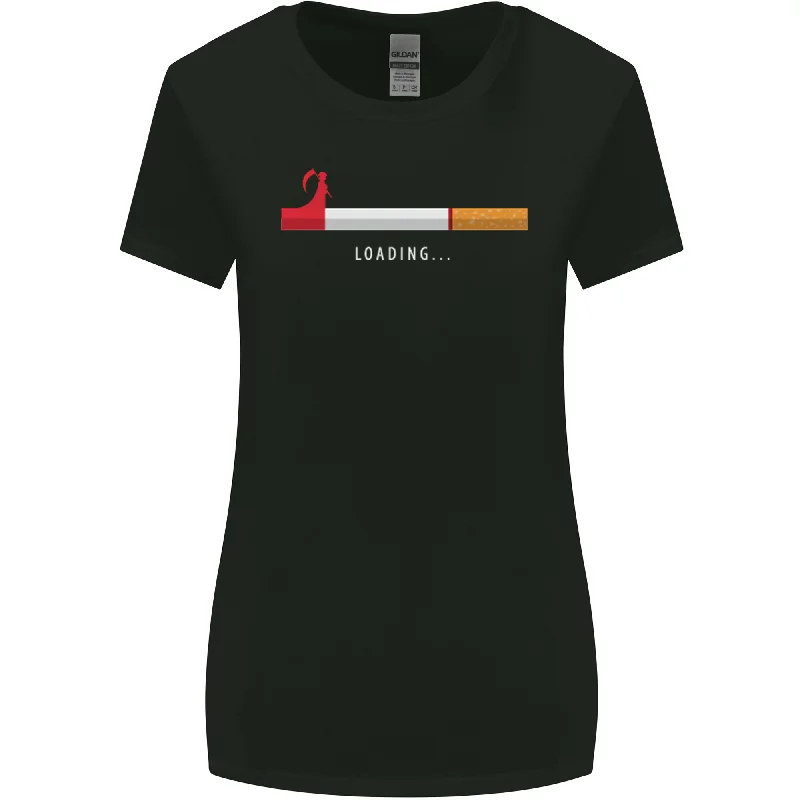 Anti Smoking Grim Reaper Smoker Give UP Womens Wider Cut T-Shirt Asymmetrical Pockets Print Anti Smoking Grim Reaper Smoker Give UP Womens Wider Cut T-Shirt Asymmetrical Pockets Print