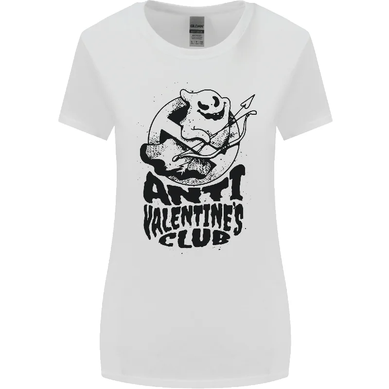 Anti Valentines Club Romance Single Day Womens Wider Cut T-Shirt Print Jacquard Patchwork Anti Valentines Club Romance Single Day Womens Wider Cut T-Shirt Print Jacquard Patchwork