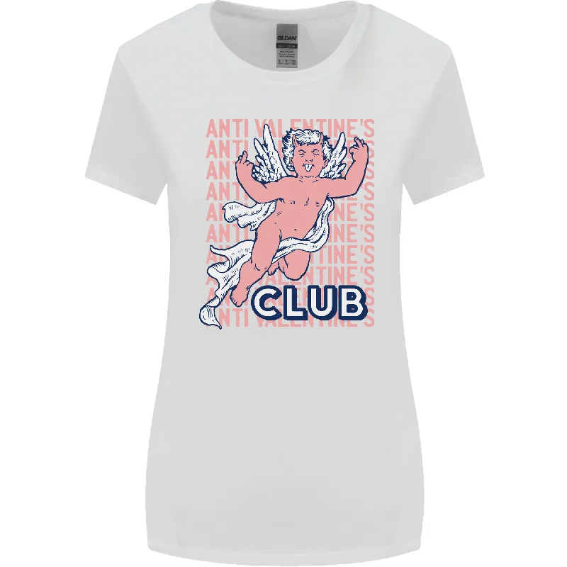 Anti Valentines Day Club Womens Wider Cut T-Shirt Fleece Fabric Down Fabric Feather Fabric Anti Valentines Day Club Womens Wider Cut T-Shirt Fleece Fabric Down Fabric Feather Fabric