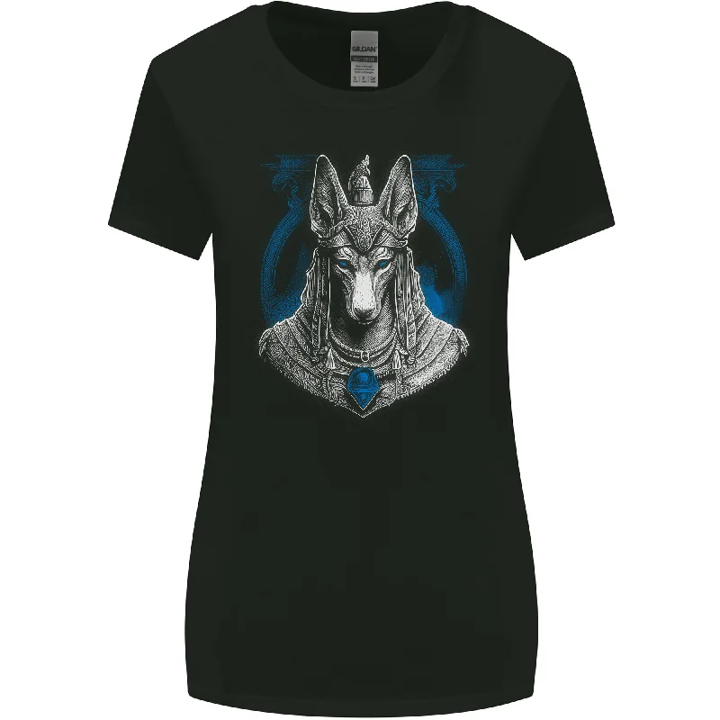 Anubis God of the Dead Ancient Egypt Myth Womens Wider Cut T-Shirt Real Fur Shearling Chenille Anubis God of the Dead Ancient Egypt Myth Womens Wider Cut T-Shirt Real Fur Shearling Chenille
