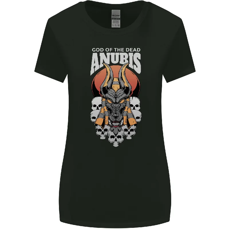 Anubis God of the Dead Ancient Egyptian Egypt Womens Wider Cut T-Shirt Hooded Caped Shawl Collar Anubis God of the Dead Ancient Egyptian Egypt Womens Wider Cut T-Shirt Hooded Caped Shawl Collar