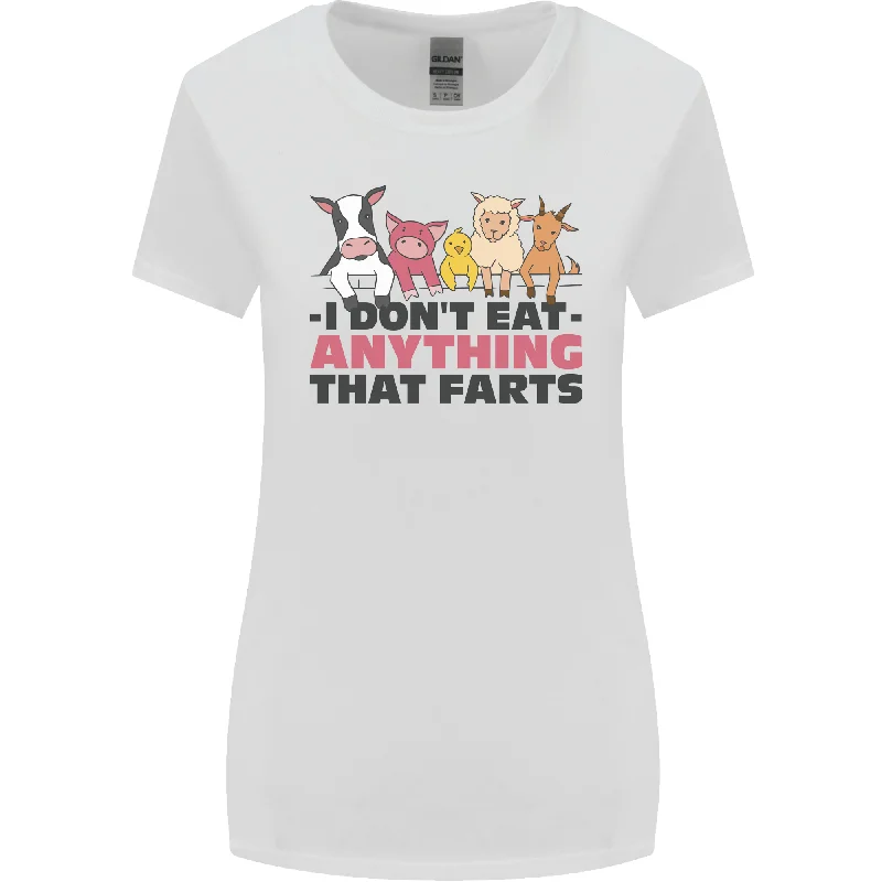 Anything That Farts Funny Vegan Vegetarian Womens Wider Cut T-Shirt Fitted T-Shirt Seamless Stretchy Anything That Farts Funny Vegan Vegetarian Womens Wider Cut T-Shirt Fitted T-Shirt Seamless Stretchy