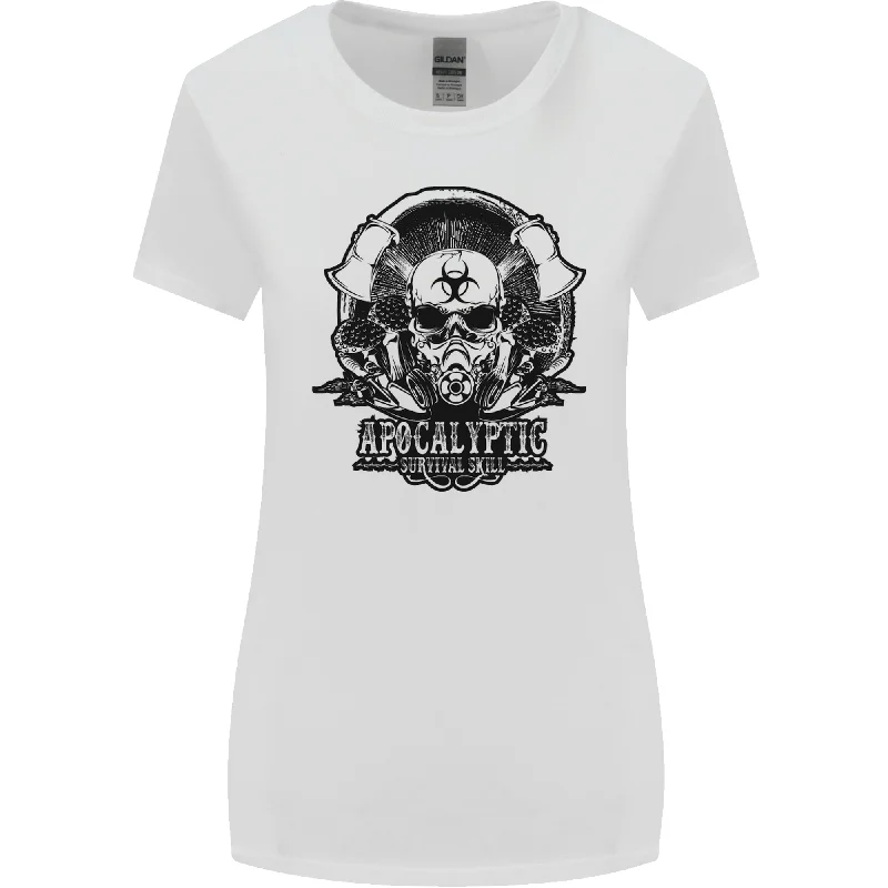 Apocalyptic Survival Skull Gamer Gaming Womens Wider Cut T-Shirt Satin Fabric Silk Fabric Chiffon Fabric Apocalyptic Survival Skull Gamer Gaming Womens Wider Cut T-Shirt Satin Fabric Silk Fabric Chiffon Fabric