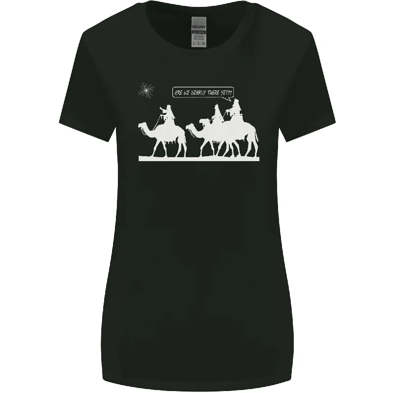 Are We Nearly there Yet? Funny Christmas Womens Wider Cut T-Shirt Hooded Caped Shawl Collar Are We Nearly there Yet? Funny Christmas Womens Wider Cut T-Shirt Hooded Caped Shawl Collar