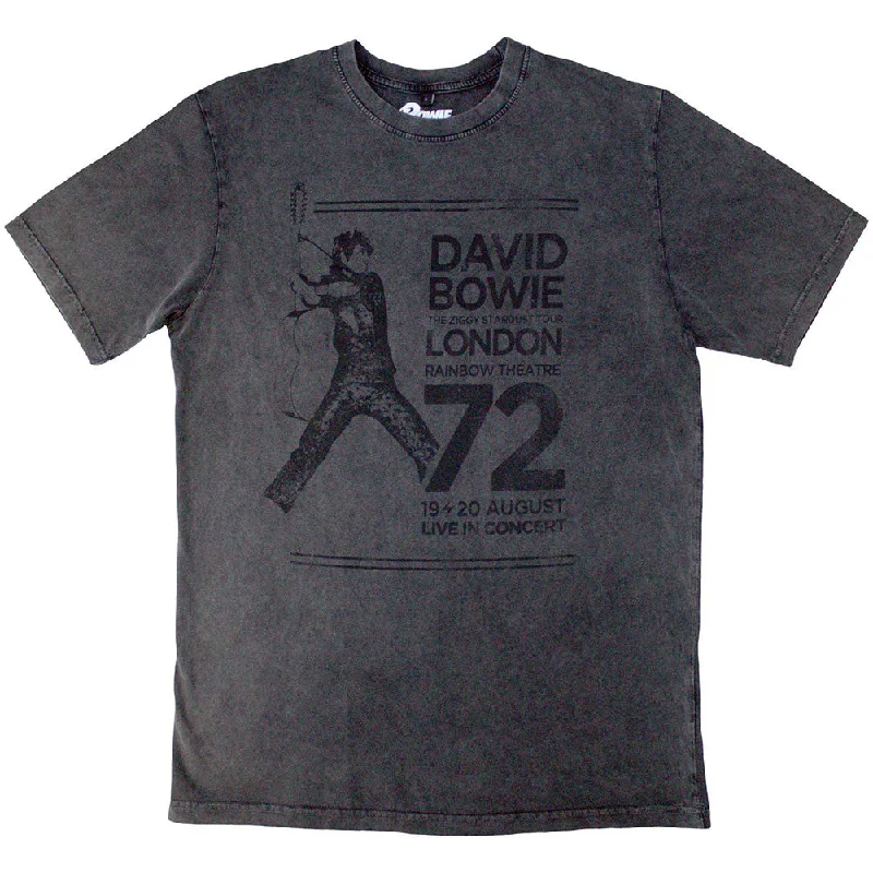 David Bowie | Official Stone Wash Band T-Shirt | Rainbow Theatre Stone Wash Collared Crew Neck Turtle Neck David Bowie | Official Stone Wash Band T-Shirt | Rainbow Theatre Stone Wash Collared Crew Neck Turtle Neck