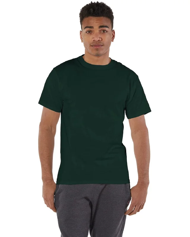 Champion Cotton T-Shirt | Dark Green Knit Fabric Woven Fabric Fleece Fabric