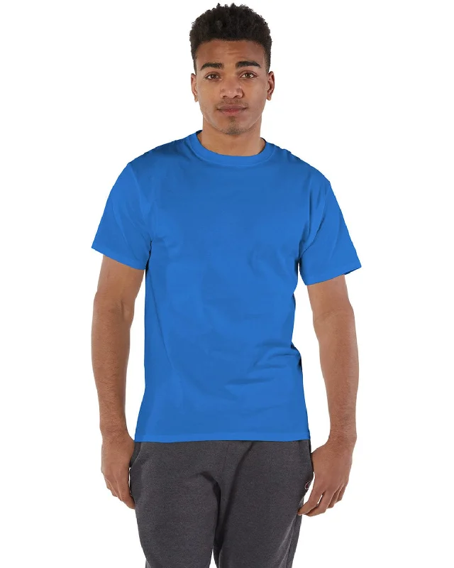Champion Cotton T-Shirt | Royal Blue Plaid T-Shirt Polka Dot Checkered