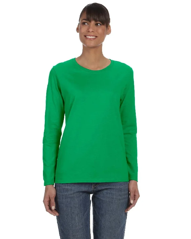 Gildan Ladies Long Sleeve 100% Cotton T-Shirt | Irish Green V-Neck T-Shirt Long Sleeve Cotton Gildan Ladies Long Sleeve 100% Cotton T-Shirt | Irish Green V-Neck T-Shirt Long Sleeve Cotton