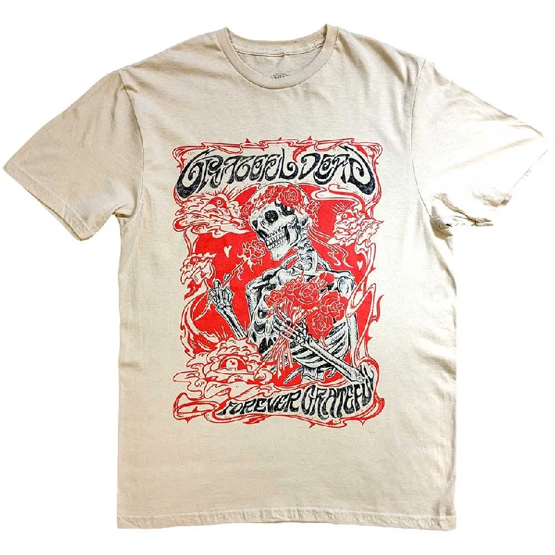 Grateful Dead | Official Band T-Shirt | Forever Red Frame Notch Collar Peter Pan Collar Cowl Neck Grateful Dead | Official Band T-Shirt | Forever Red Frame Notch Collar Peter Pan Collar Cowl Neck