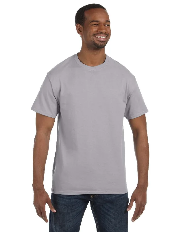 Hanes Authentic-T T-shirt | Oxford Gray Welt Pockets Slit Pockets