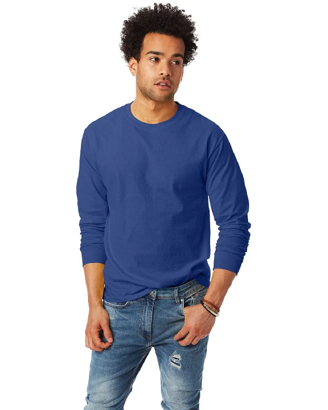 Hanes Tagless ComfortSoft Long Sleeve T-Shirt | Deep Royal Mesh Fabric Canvas Fabric Denim Fabric Hanes Tagless ComfortSoft Long Sleeve T-Shirt | Deep Royal Mesh Fabric Canvas Fabric Denim Fabric