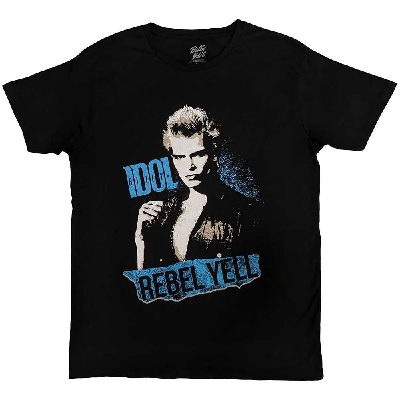 Billy Idol | Official Band T-Shirt | Rebel Yell Blue Satin Blend Silk Blend Wool Blend Billy Idol | Official Band T-Shirt | Rebel Yell Blue Satin Blend Silk Blend Wool Blend