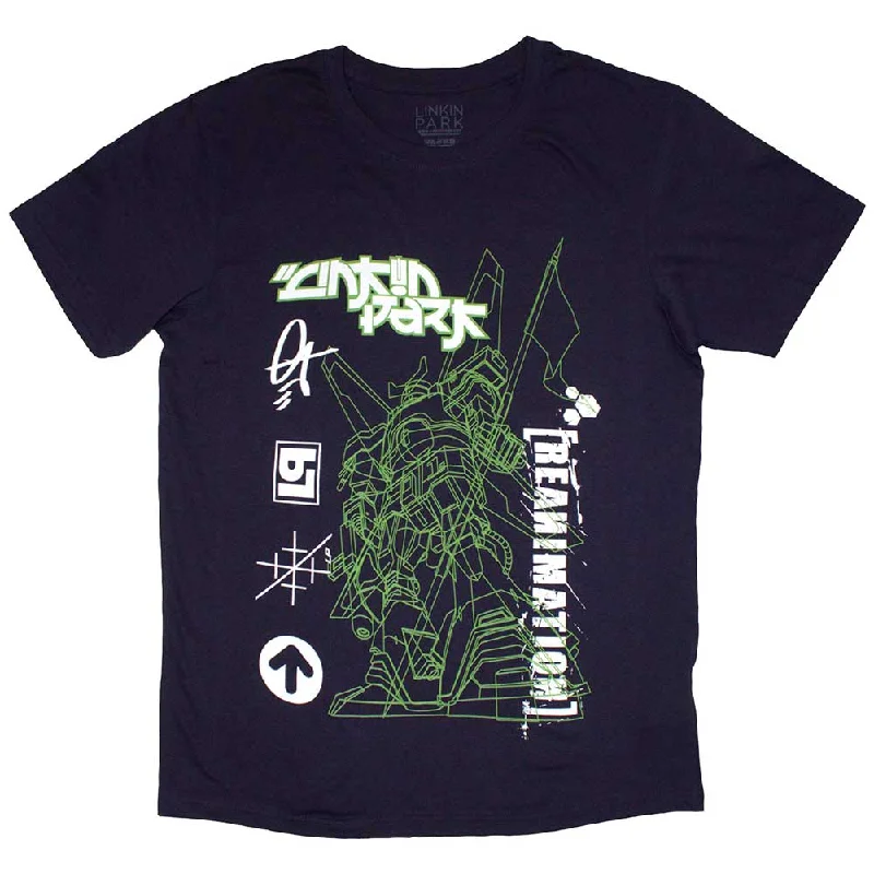 Linkin Park | Official Band T-Shirt | Reanimation Robot Sketch Oversized T-Shirt Spandex breathable Linkin Park | Official Band T-Shirt | Reanimation Robot Sketch Oversized T-Shirt Spandex breathable