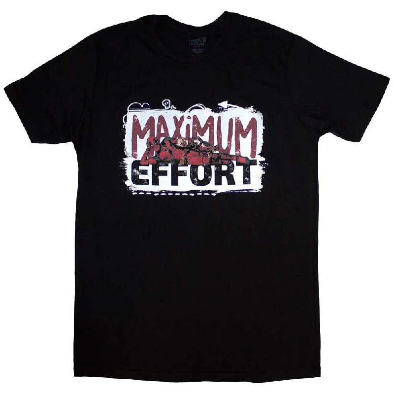 Marvel Comics | Official Band T-Shirt | Deadpool Maximum Effort Handmade Hand-knitted Hand-woven Marvel Comics | Official Band T-Shirt | Deadpool Maximum Effort Handmade Hand-knitted Hand-woven