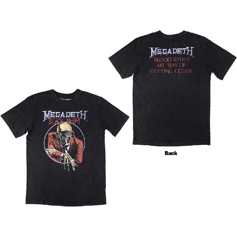 Megadeth | Official Stone Wash Band T-Shirt | Black Friday Stone Wash (Back Print) Ribbed T-Shirt High Neck Heavyweight Megadeth | Official Stone Wash Band T-Shirt | Black Friday Stone Wash (Back Print) Ribbed T-Shirt High Neck Heavyweight