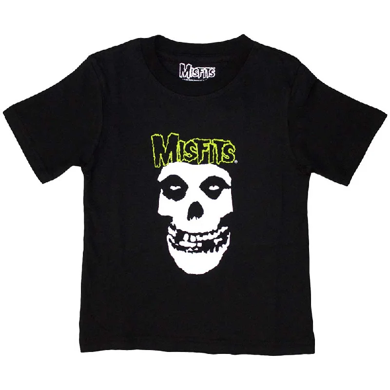 Misfits | Official Kids Band T-Shirt | Skull & Logo Collared T-Shirt Boat Neck A-Line Misfits | Official Kids Band T-Shirt | Skull & Logo Collared T-Shirt Boat Neck A-Line