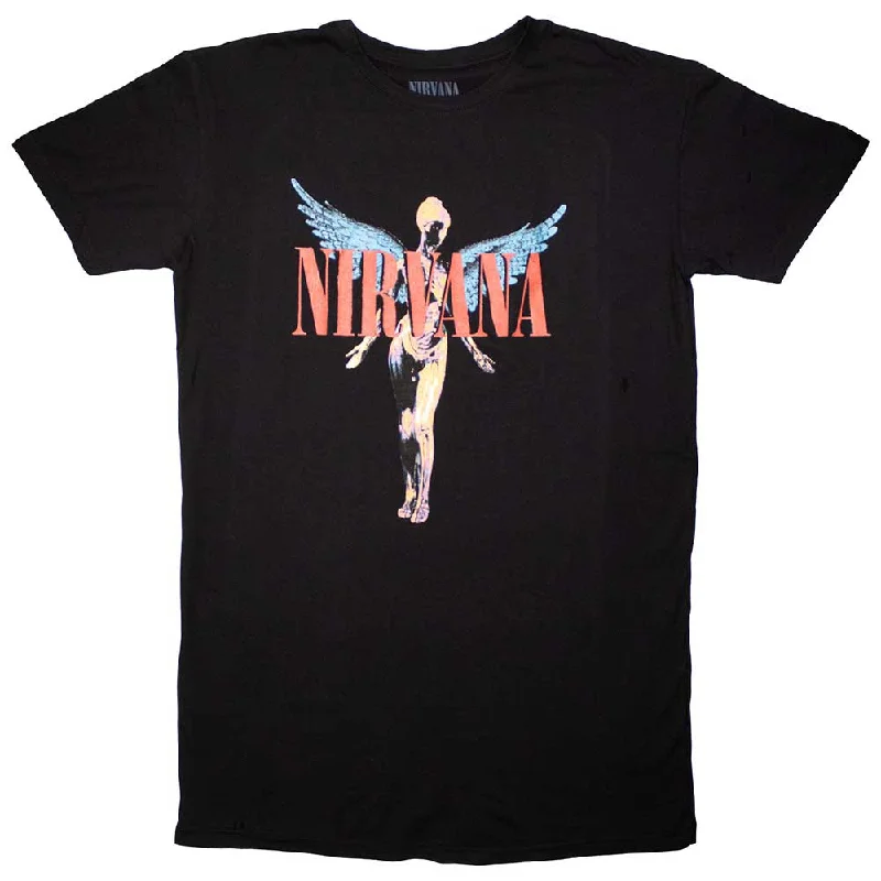 Nirvana | Ladies Official Band T-Shirt Dress | Angelic Asymmetrical Pockets Print
