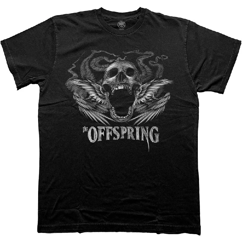 The Offspring | Official Band T-Shirt | Feathered Winged Skull Embroidered Appliqued Beaded The Offspring | Official Band T-Shirt | Feathered Winged Skull Embroidered Appliqued Beaded
