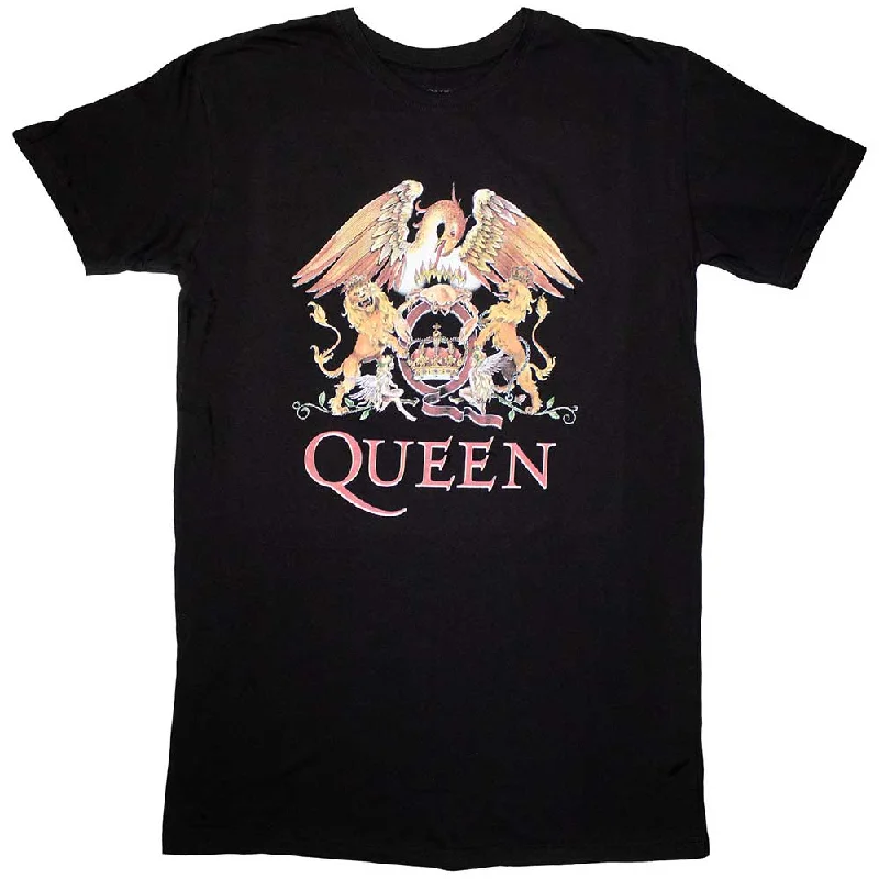 Queen | Ladies Official Band T-Shirt Dress | Classic Crest Zippered Front Buttoned Front Snap Front Queen | Ladies Official Band T-Shirt Dress | Classic Crest Zippered Front Buttoned Front Snap Front