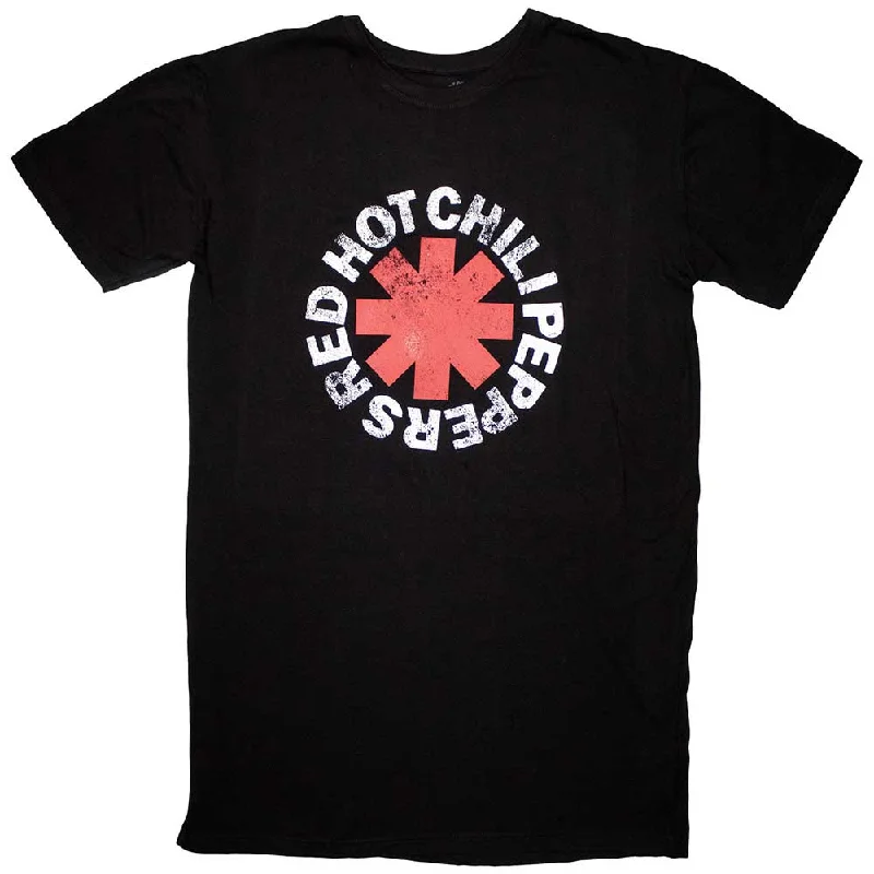 Red Hot Chili Peppers | Ladies Official Band T-Shirt Dress | Classic Asterisk Print Jacquard Patchwork Red Hot Chili Peppers | Ladies Official Band T-Shirt Dress | Classic Asterisk Print Jacquard Patchwork