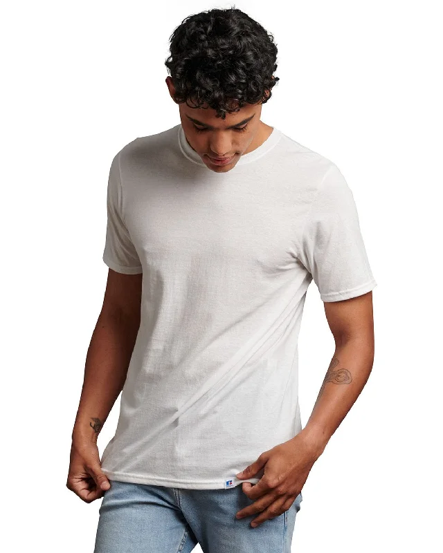 Russell Athletic Unisex Essential Performance T-Shirt | White Wool Fabric Cashmere Fabric Tweed Fabric Russell Athletic Unisex Essential Performance T-Shirt | White Wool Fabric Cashmere Fabric Tweed Fabric