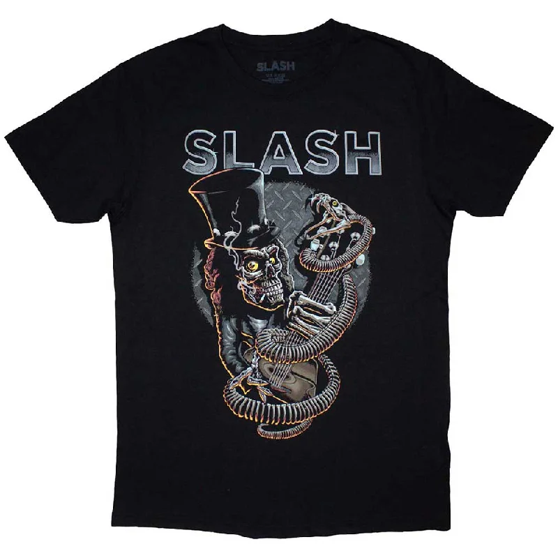 Slash | Official Band T-Shirt | Skull Guitar Snake Front Pockets Side Pockets Patch Pockets Slash | Official Band T-Shirt | Skull Guitar Snake Front Pockets Side Pockets Patch Pockets