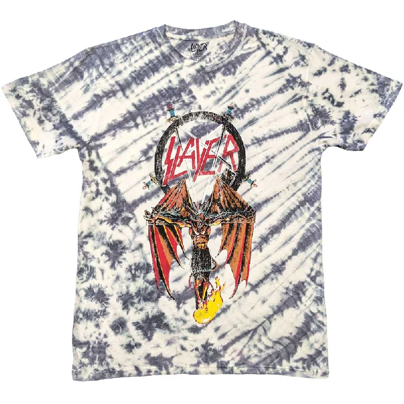 Slayer | Official Band T-Shirt | Winged Crucifix (Wash Collection) Sequined Glittery Shiny Slayer | Official Band T-Shirt | Winged Crucifix (Wash Collection) Sequined Glittery Shiny