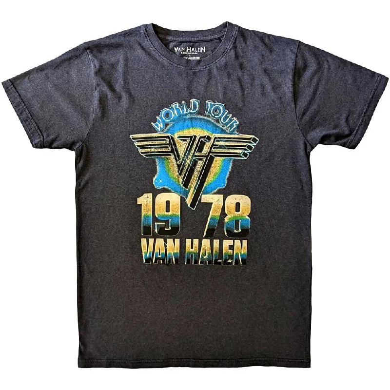 Van Halen | Official Band T-Shirt | World Tour '78 Faux Fur Fabric Real Fur Fabric Shearling Fabric Van Halen | Official Band T-Shirt | World Tour '78 Faux Fur Fabric Real Fur Fabric Shearling Fabric