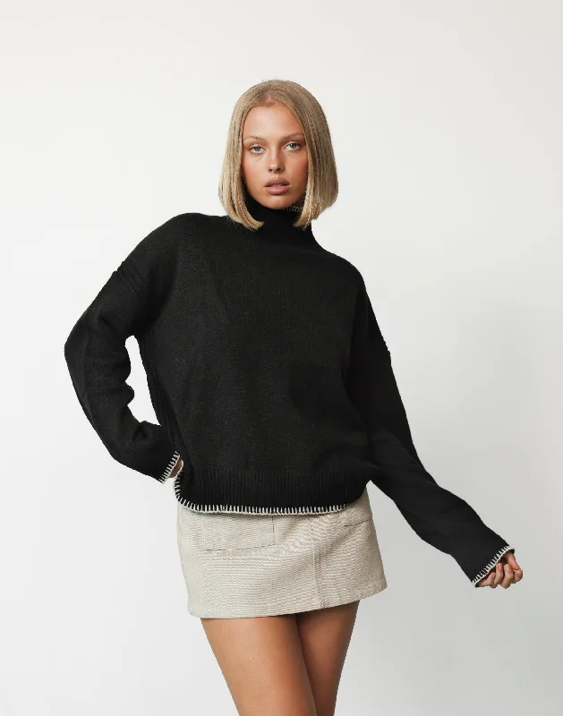 Holly Jumper (Black) Fitted Loose Oversized